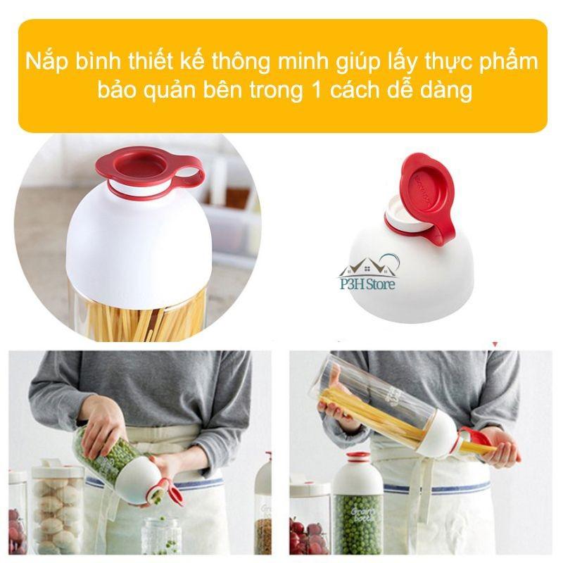 Hộp đựng thực phẩm Lock&amp;Lock Grain Bottle chuyên dụng bảo quản mì ý spaghetti, các loại hạt, đậu INL312 INL313