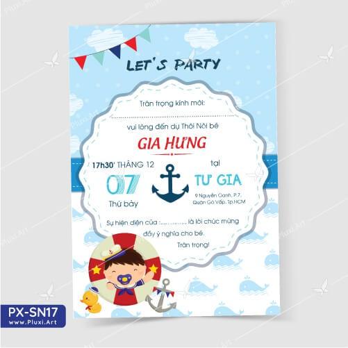 Thiệp thôi nôi – sinh nhật theo yêu cầu Pluxi
