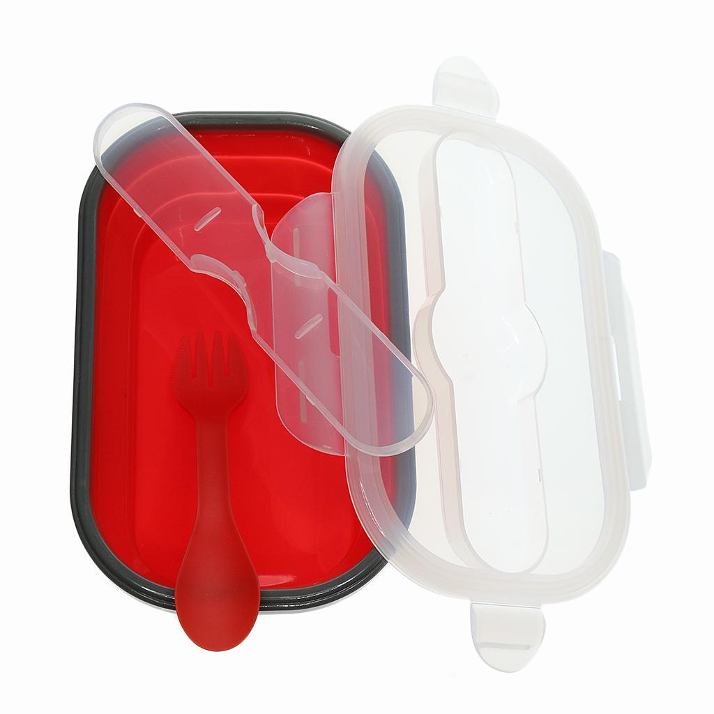 Silicone Plastic Lunch Box Picnic Bento Container Food Storage Box