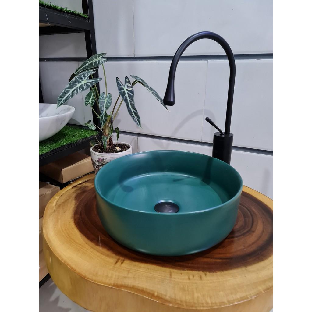 Chậu sứ mỹ thuật - Chậu lavabo sứ màu đặt bàn