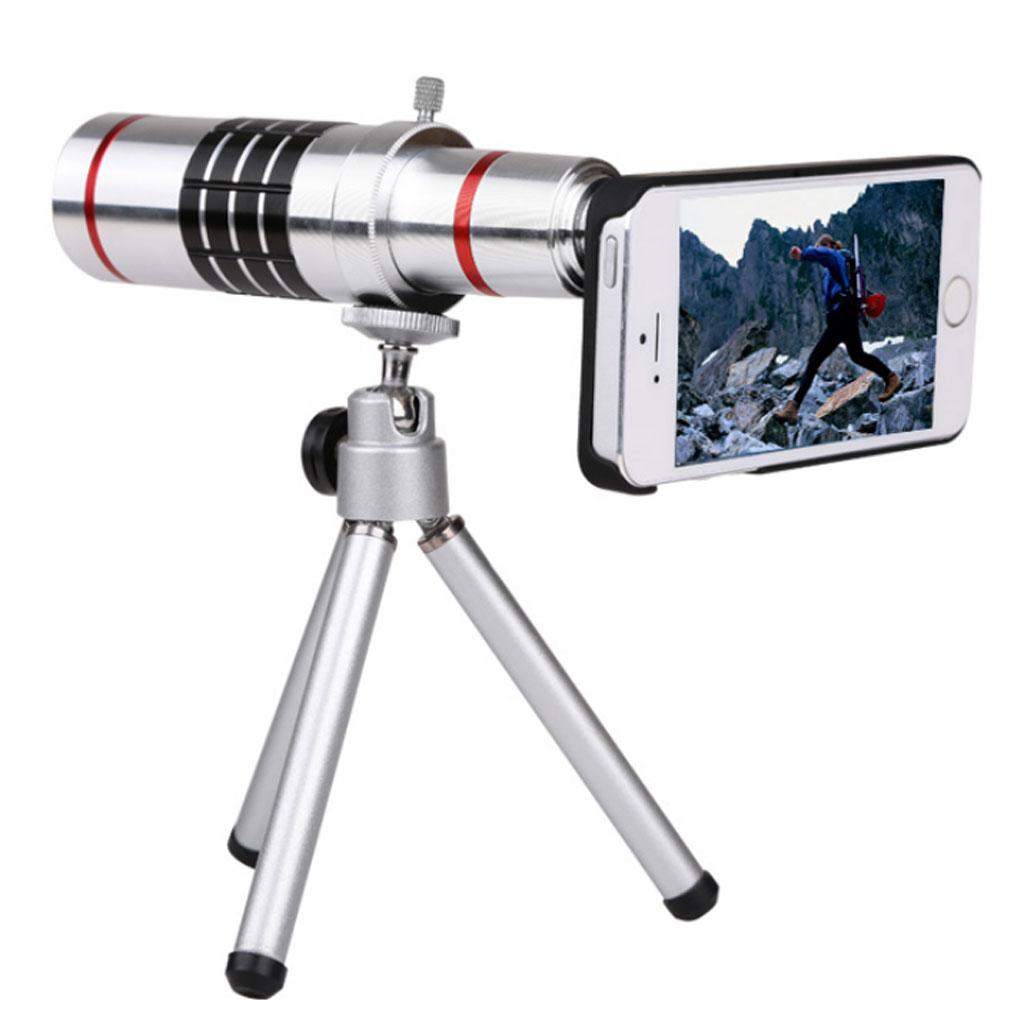 18X Universal Optical Zoom Mobile Phone Telephoto Telescope Lens Silver