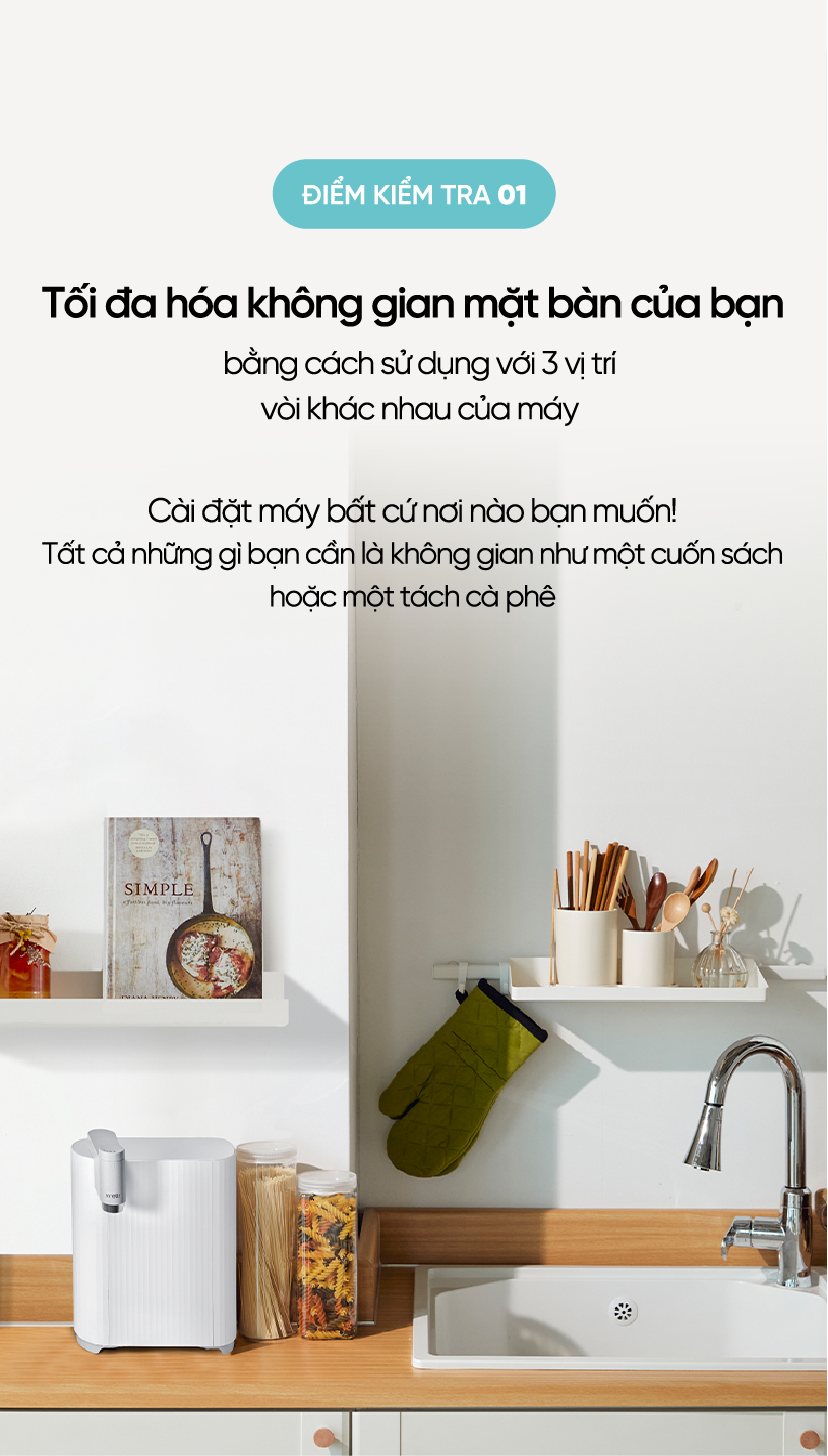 Máy Lọc Nước Wells New Mini, Thiết Kế Nhỏ Gọn, Tankless Không Bình Chứa, Lọc Đa Tầng, Không dùng điện - Hàng chính hãng