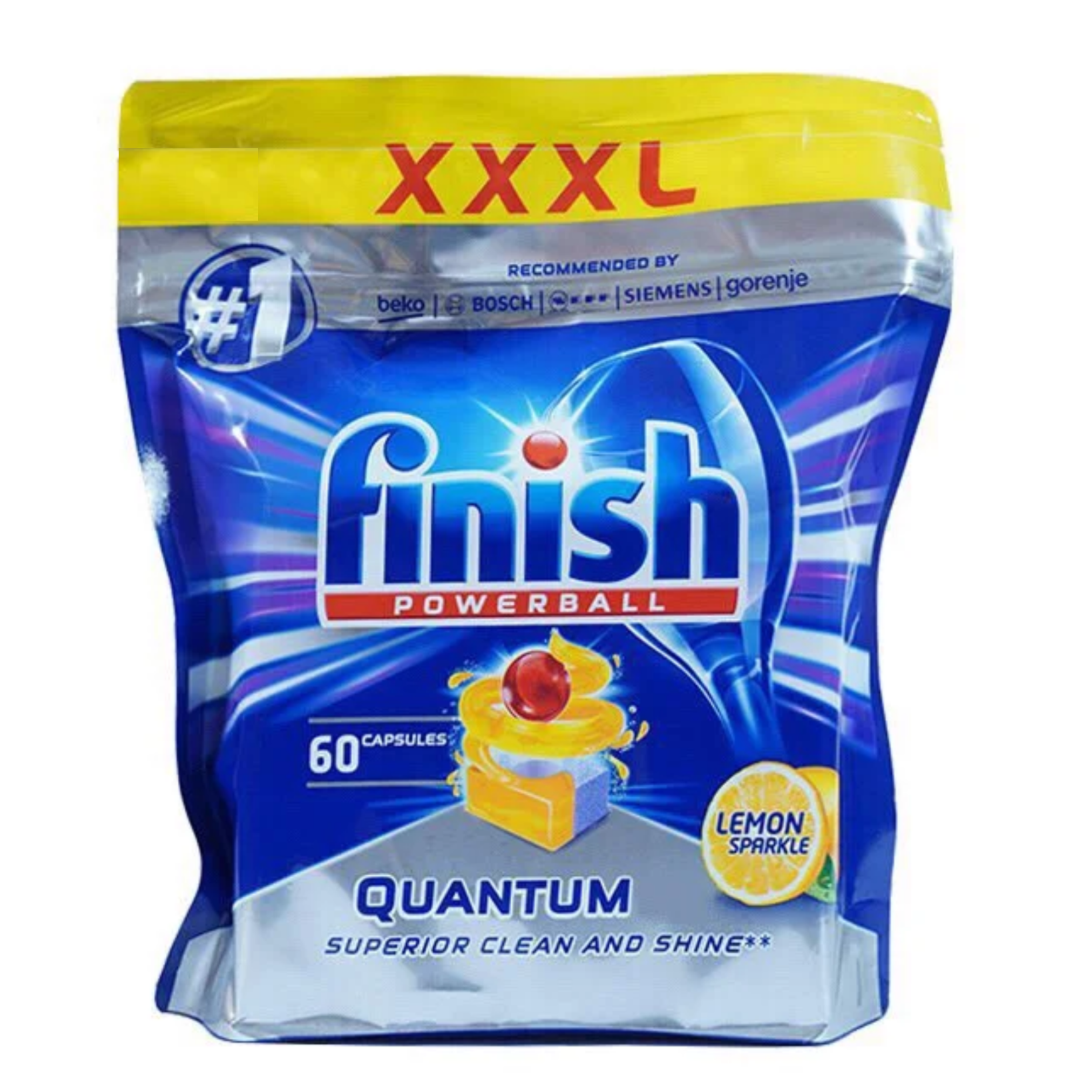 Viên rửa bát Finish Quantum 60 viên hương soda - 14 chức năng