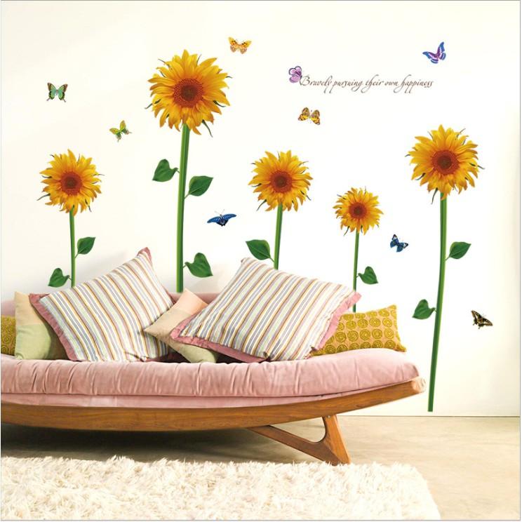 Decal trang trí tường - Hoa Hướng Dương Vàng 02