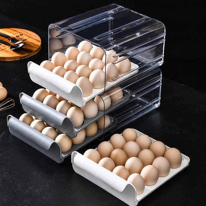 Khay trứng 2 tầng cao cấp - TẶNG MÓC KHÓA GỖ