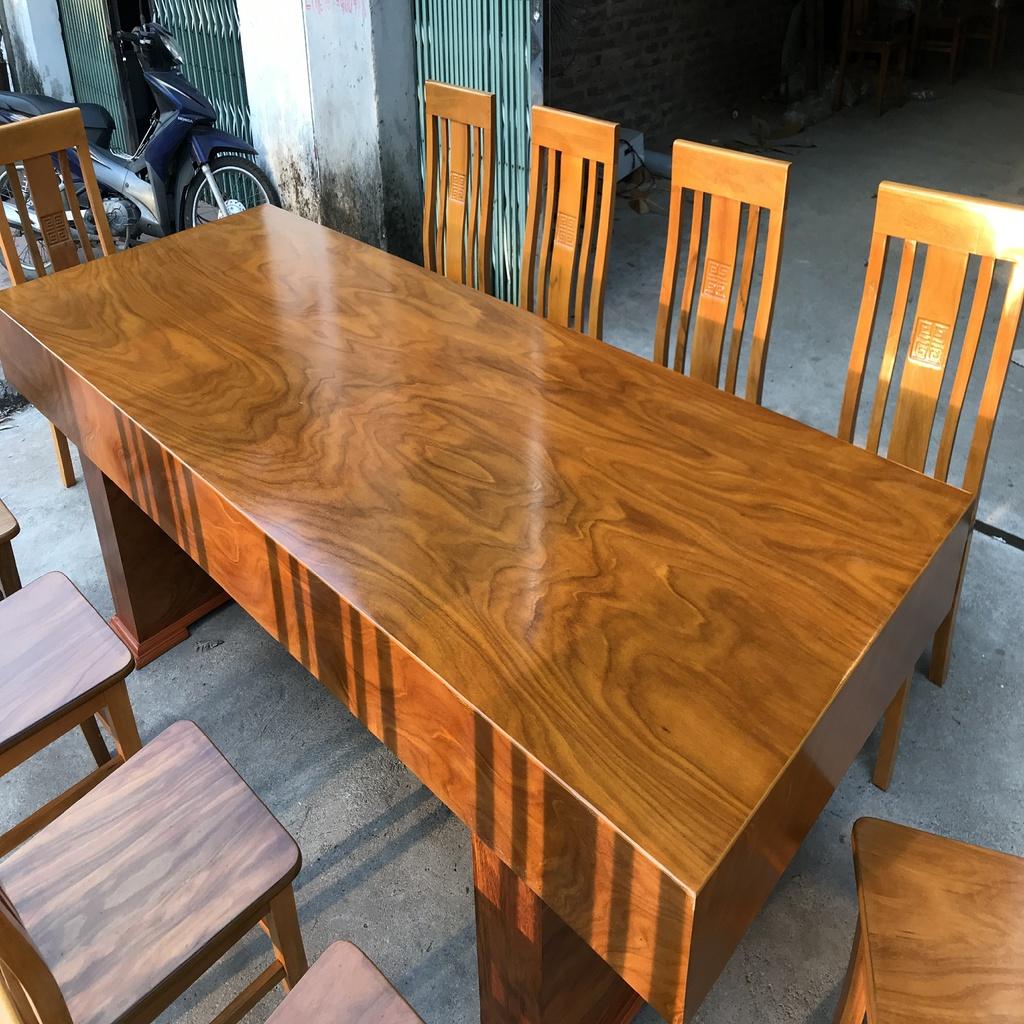 Bộ Bàn Ăn 10 Ghế Thọ Cân Gỗ Cẩm Vàng
