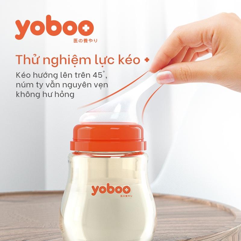 Combo 3 núm ti thay thế lệch tâm Yoboo YB-0018 loại 2 lỗ dành cho bé 3-6 tháng bằng silicone mềm mại - Hàng chính hãng
