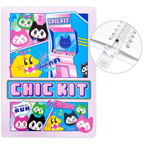 Sổ Còng Hồng B5 - Kẻ Ngang - 80 Trang 80gsm - Ruột Có Thể Thay Thế - Chic Kit 43545 - Màu Hồng