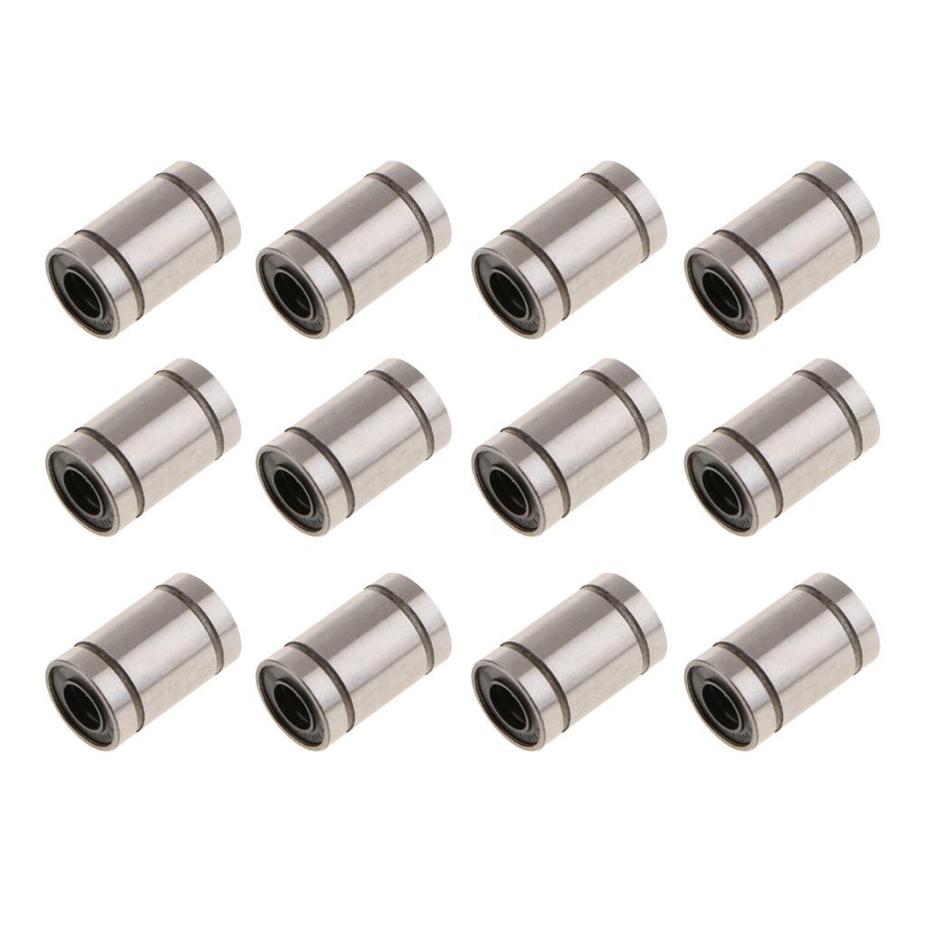 12Packs LM6UU 6mm Inside Dia Linear Ball Bearing Bushing for 3D Printer 17mm