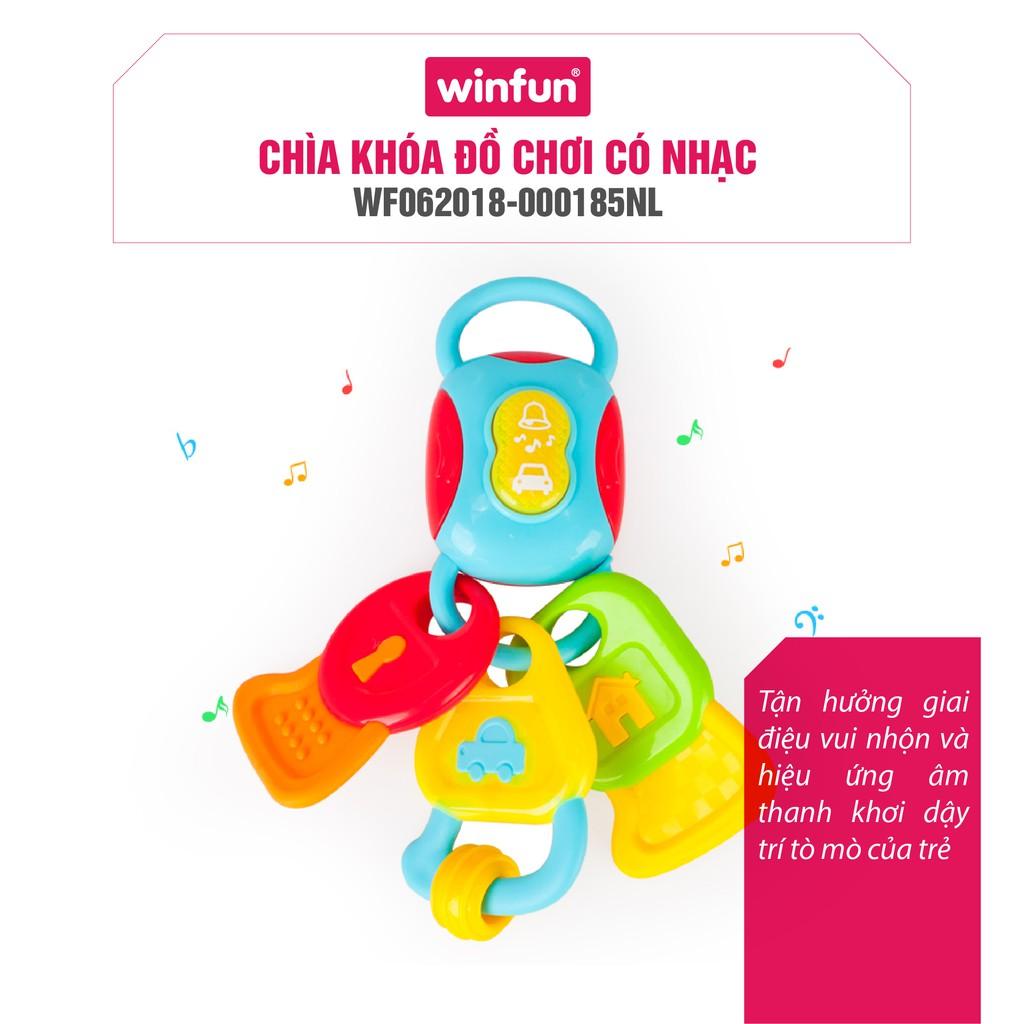 Chìa khóa đồ chơi phát nhạc kiêm gặm nướu Winfun 0185, nhựa cao cấp an toàn cho bé - tặng đồ chơi tắm 2 món