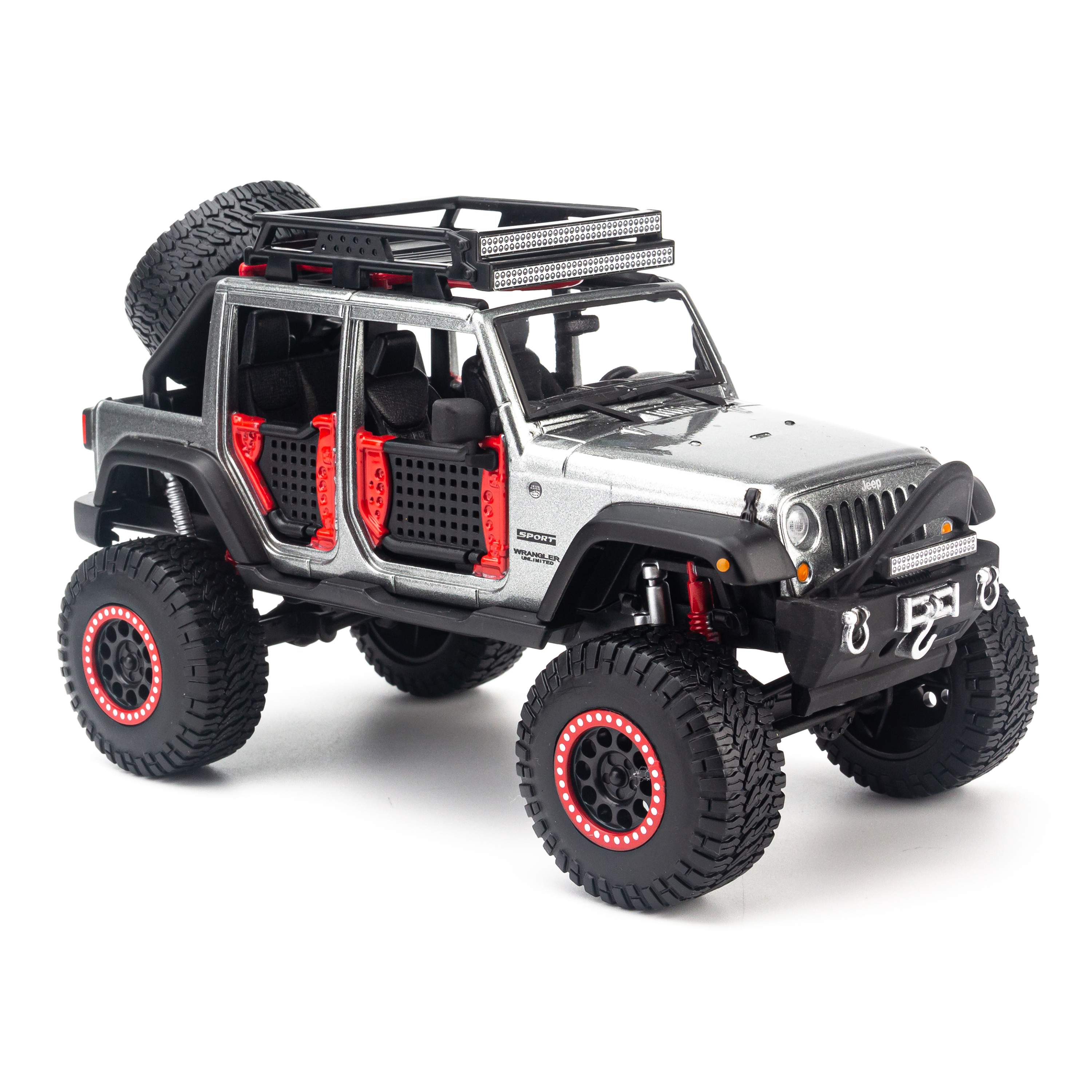 Mô Hình Xe Design Off-Road Kings 2017 Jeep Wrangler Unlimited Grey 1:24 Maisto MH-32523