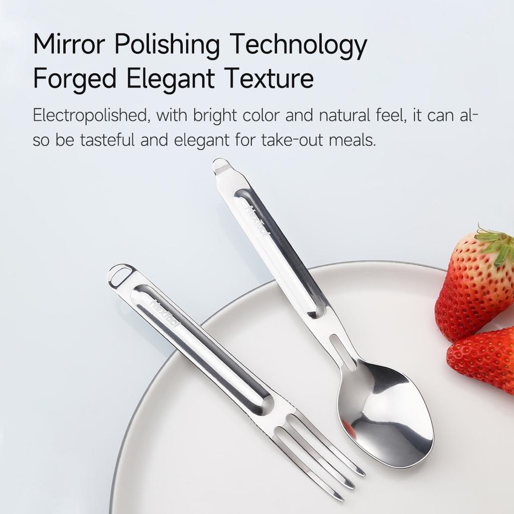 Bộ Muỗng Nĩa Xiaomi Youpin Nextool Bằng Thép Không Gỉ An Toàn Cho Sức Khỏe Hàng nhập khẩu