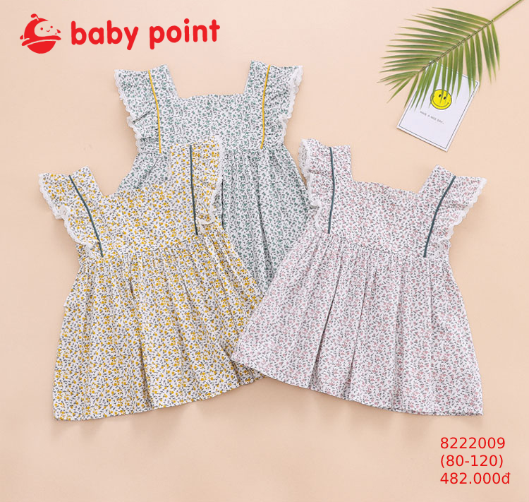Váy cotton hoa nhí cánh tiên diện hè cho bé gái