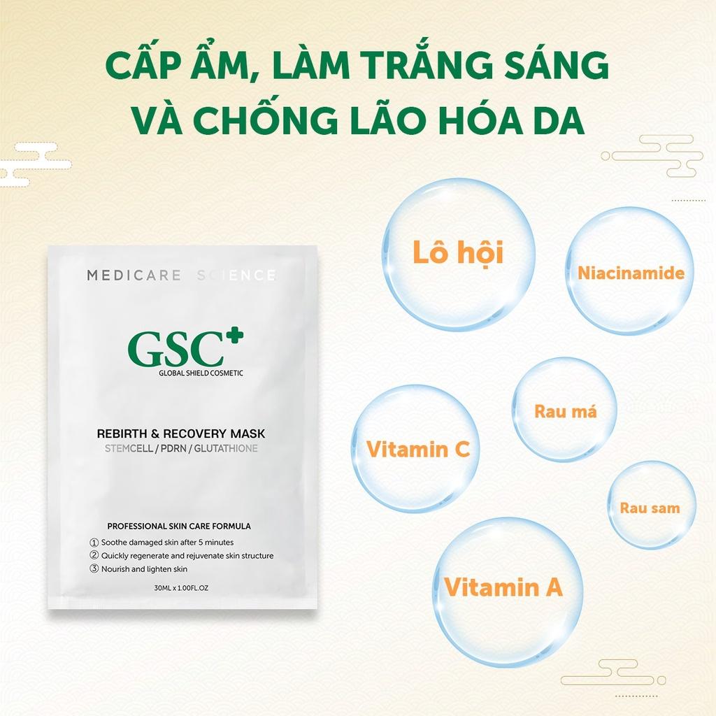 Mặt nạ GSC 1 gói lẻ ( làm dịu, giảm sưng đỏ sau lăn kim,vi kim và vi tảo)