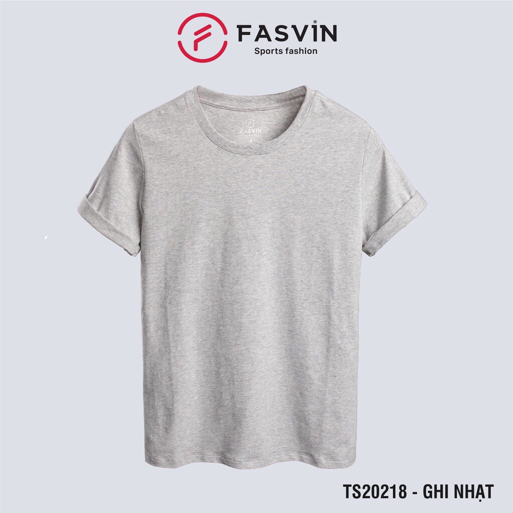 Áo thun nam Fasvin TS20218.HN ngắn tay không cổ vải cotton