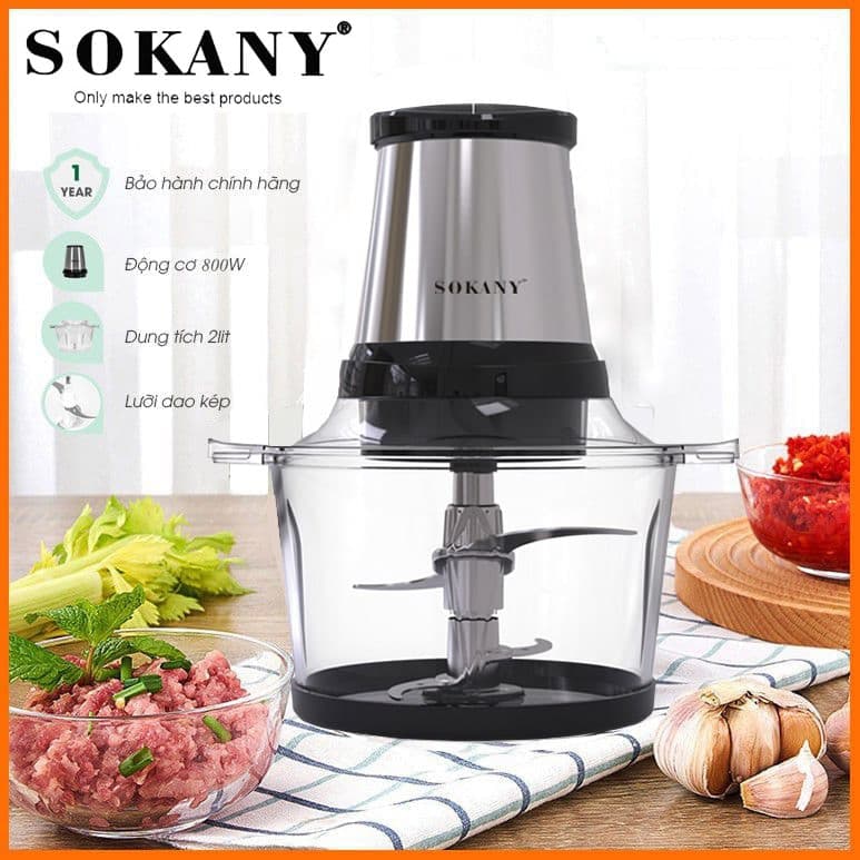 Máy xay thịt, xay sinh tố đa năng 800w - Sokany 7004A - Hàng chính hãng