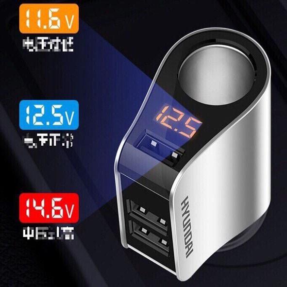 Sản Phẩm Tẩu Sạc Ô tô, Xe Hơi Hyundai 1 Tẩu Tròn - Có Đèn Led Báo Điện Áp Phù Hợp Hầu Hết Các Dòng Xe