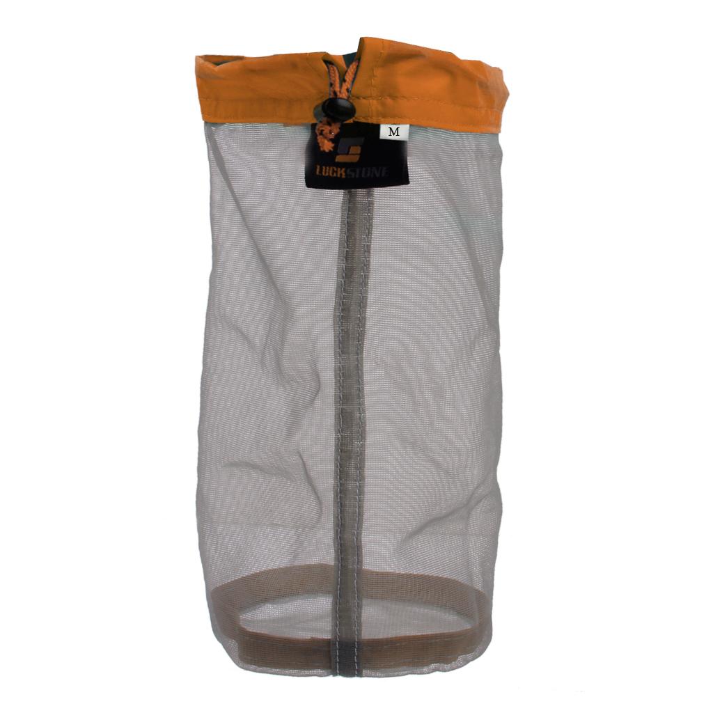 3x Mesh Drawstring Bag Nylon Mesh Bag Storage Bag for Camping Outdoor Sports