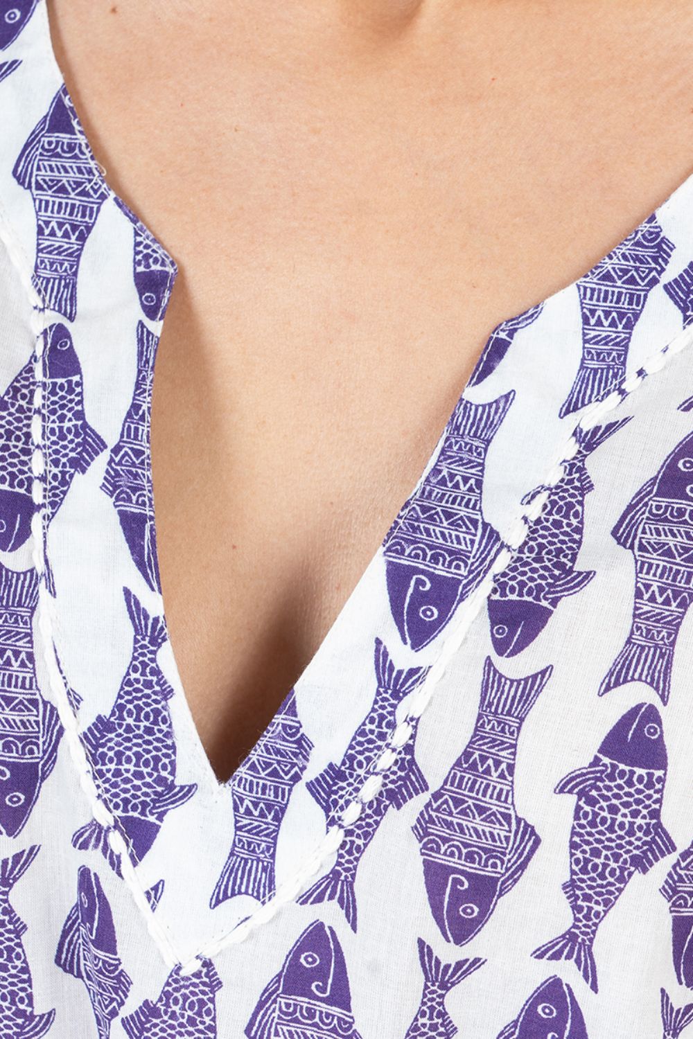 Đầm Xẻ Tà Thêu Cotton Isla Bonita