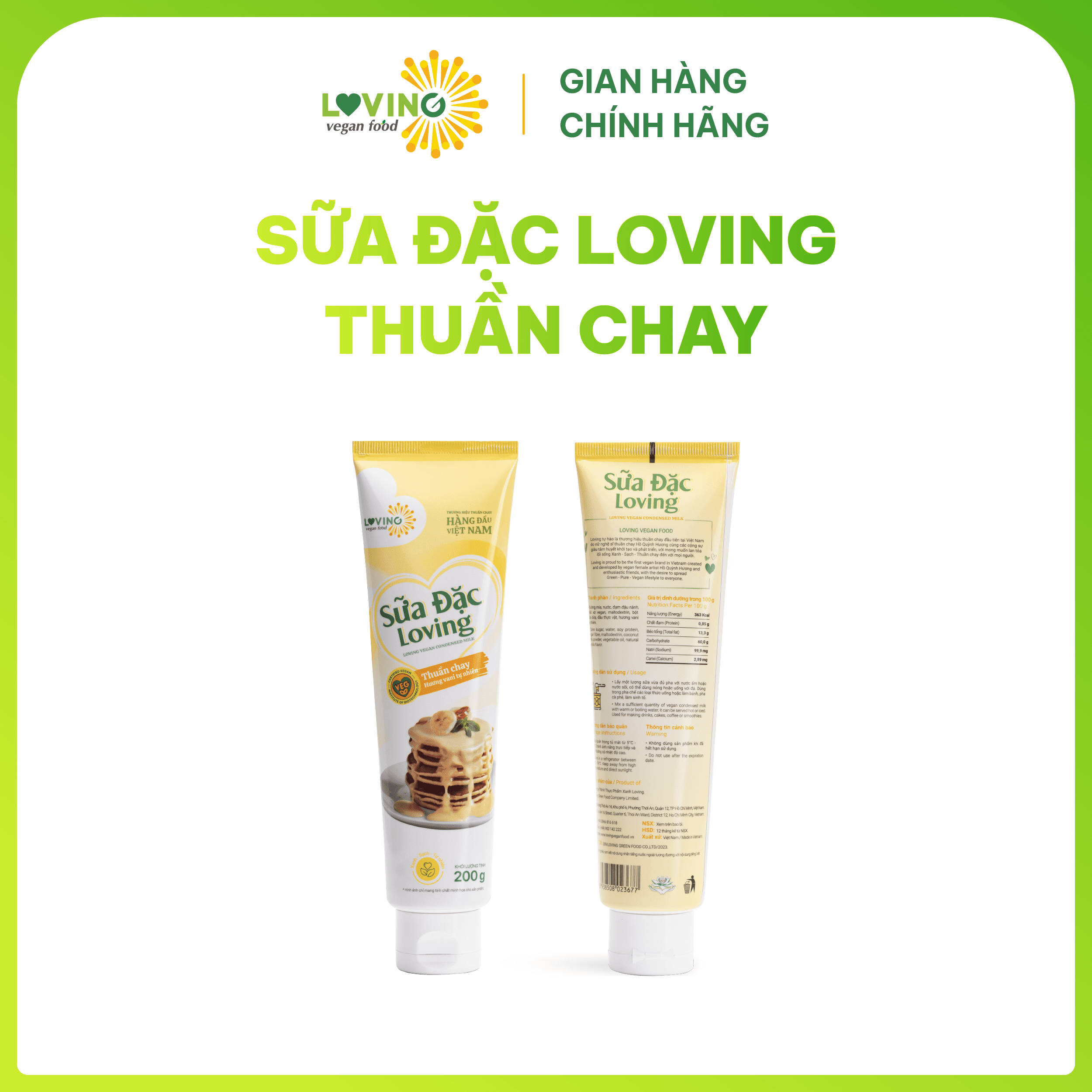 Sữa Đặc Loving Thuần Chay Tuýp 200gram