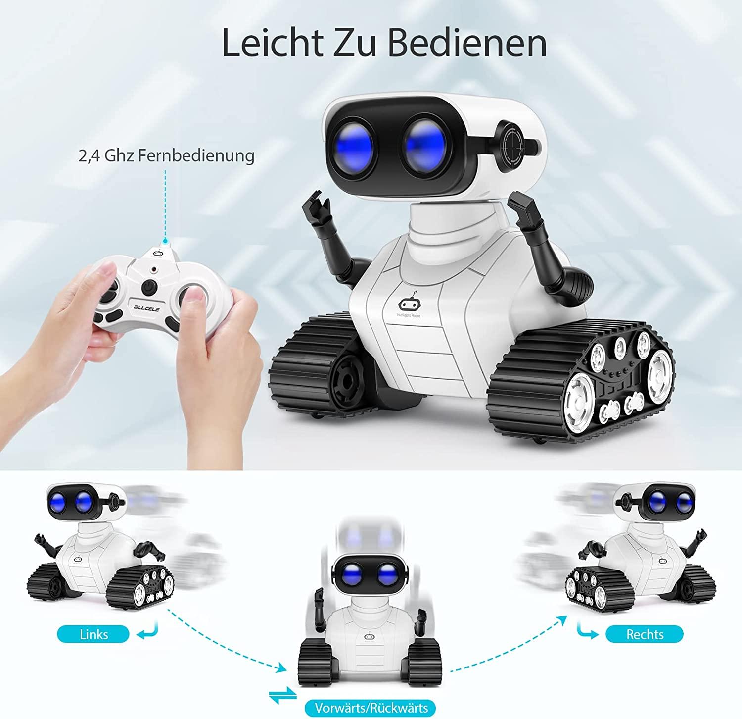 Robot Sạc Cho Trẻ Em - Đồ Chơi Điều Khiển Từ Xa Có Đèn LED Bắt Mắt Thú Vị