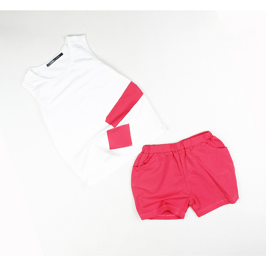Bộ thun bé gái 8 đến 20 kg casual ba lỗ cho bé gái 1 đến 6 tuổi hàng Quảng Châu 01258-01259