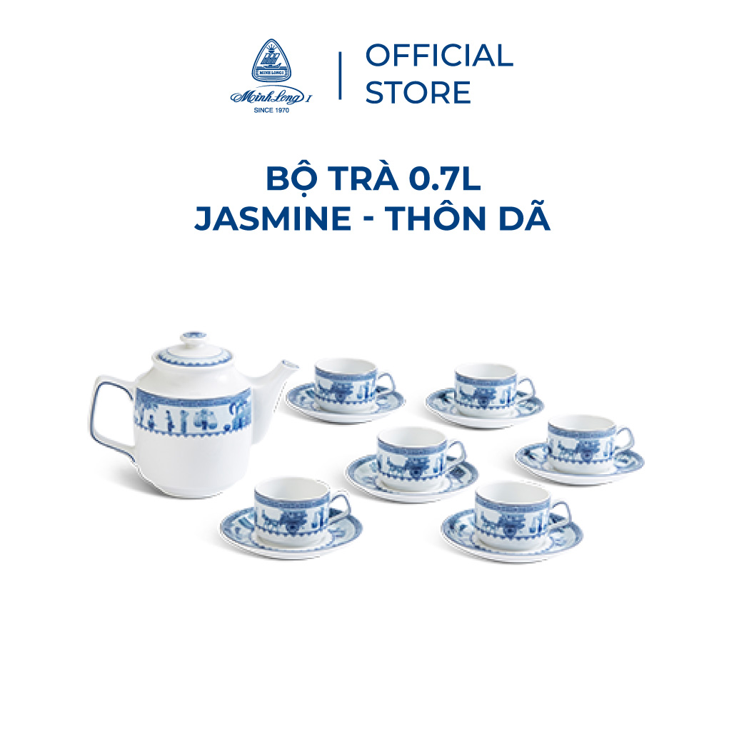 Bộ Trà Sứ Minh Long  0.7 L - Jasmine - Thôn dã