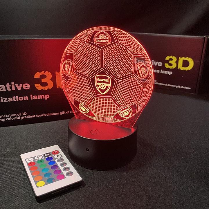 Đèn led 3D USB logo Arsenal ĐÈN NGỦ ĐÈN TRANG TRÍ 16 MÀU CÓ ĐIỂU CHUYỂN CHẾ ĐỘ MÀU