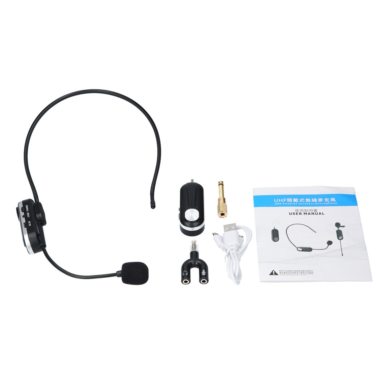 Micrô không dây UHF đeo trên đầu, có Bộ phát MIC thu ngoài trời 6,5mm