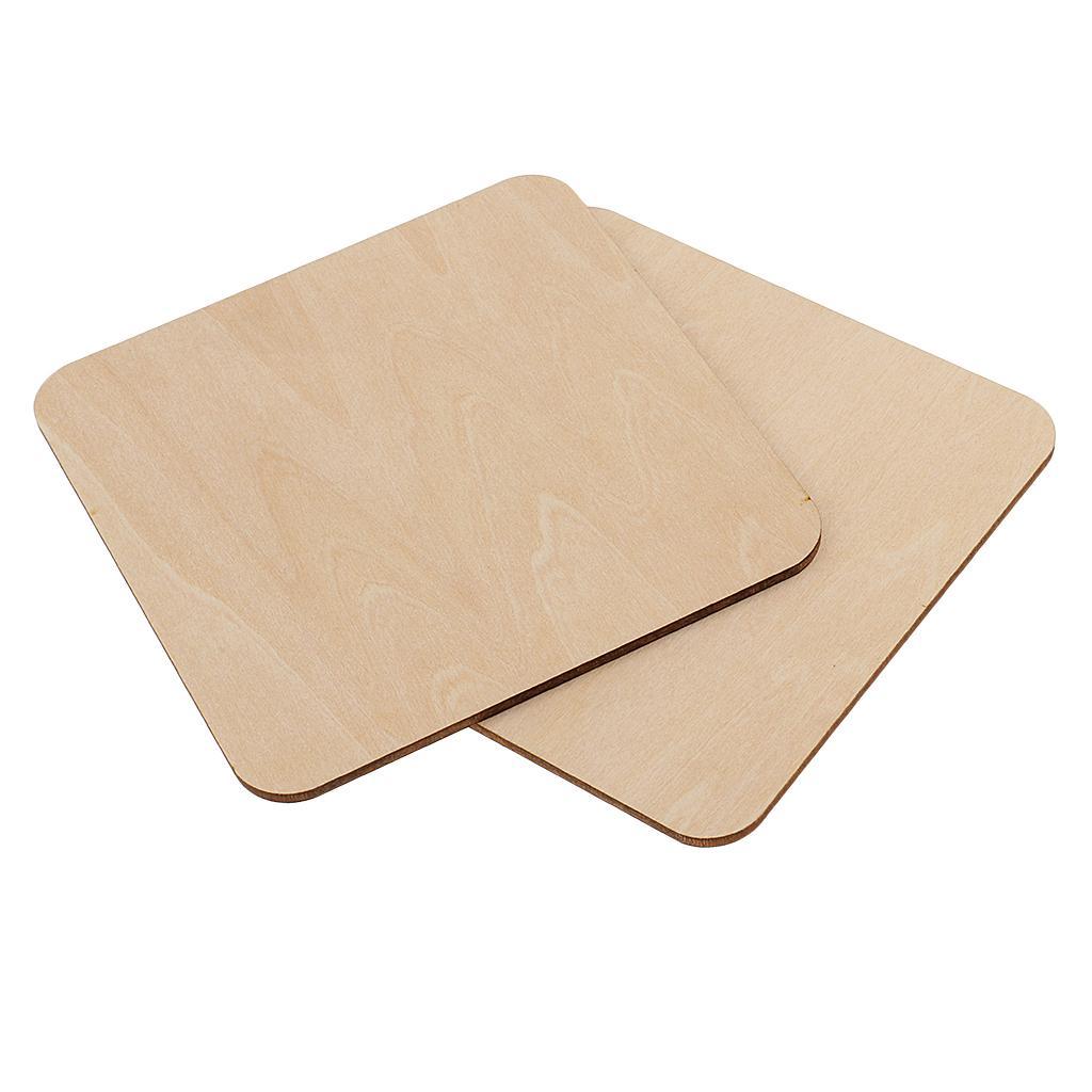 4-10pack Square MDF Unfinished Wood Pieces Blank Plaque DIY Craft 100x100mm 3