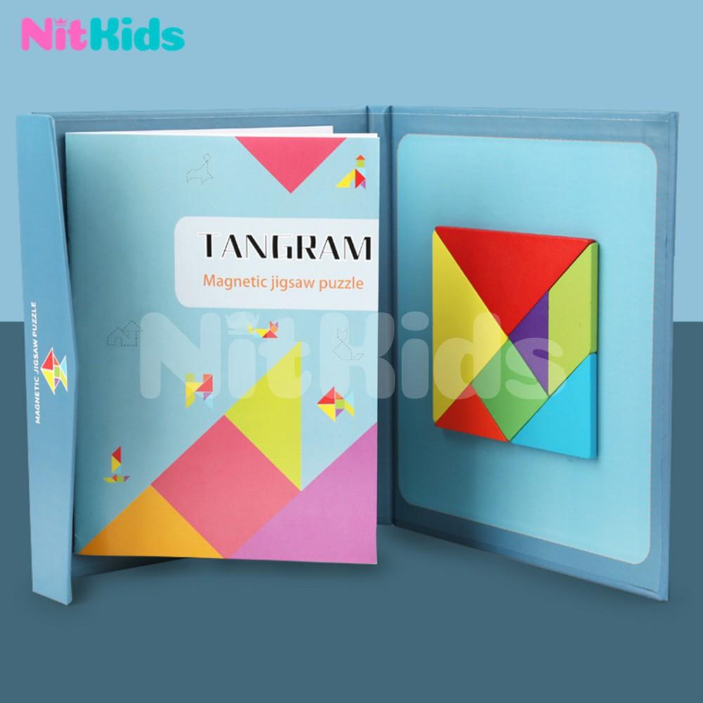 Bộ Xếp Hình Sáng Tạo Tangram, Đồ Chơi Ghép Gỗ Cho Bé 3 Tuổi, Tăng Tính Sáng Tạo và Tư Duy Trẻ Em