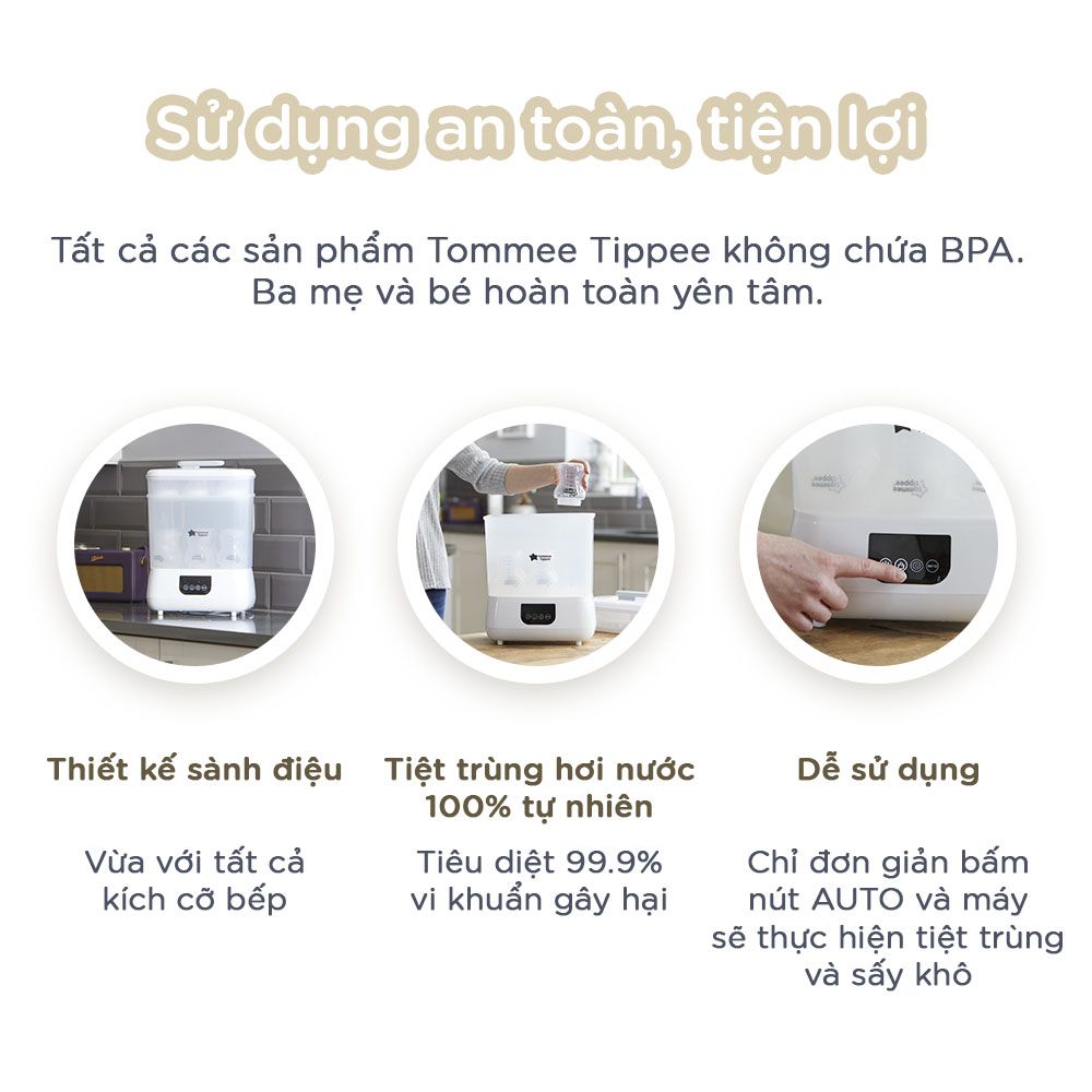 Máy tiệt trùng hơi nước và sấy khô Tommee Tippee Steri-Dry