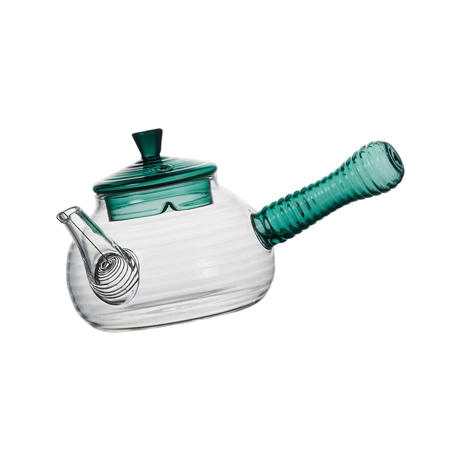 Borosilicate Glass Teapot with Tea Strainer Hand Blowing Clear Tea Pot for Loose Leaf Tea