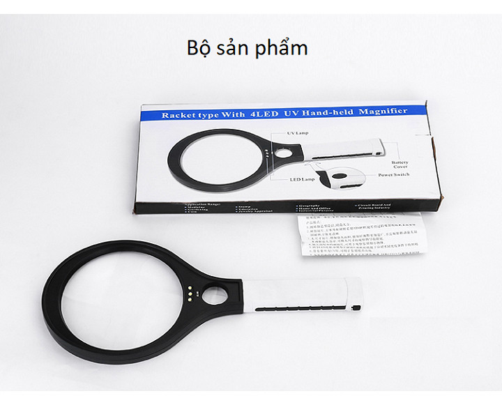 Kính lúp cầm tay phóng đại 10 lần có đèn V2-MG80138B