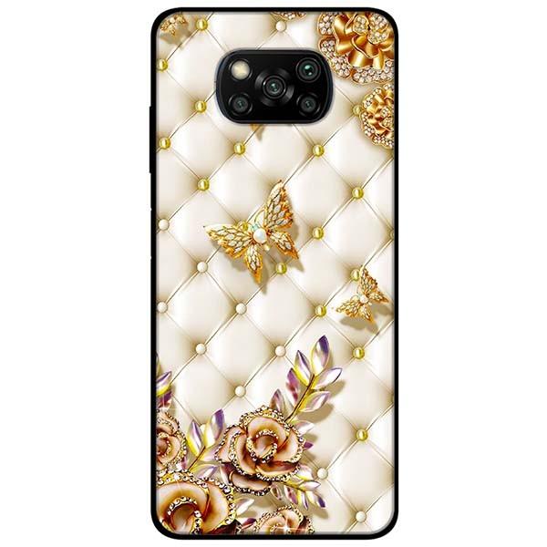 Ốp lưng dành cho Xiaomi Poco X3 mẫu Bướm Vàng Giả Da