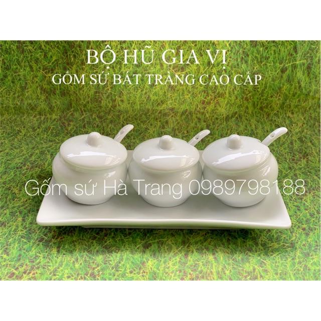 Bộ hũ gia vị gốm sứ Bát Tràng cao cấp