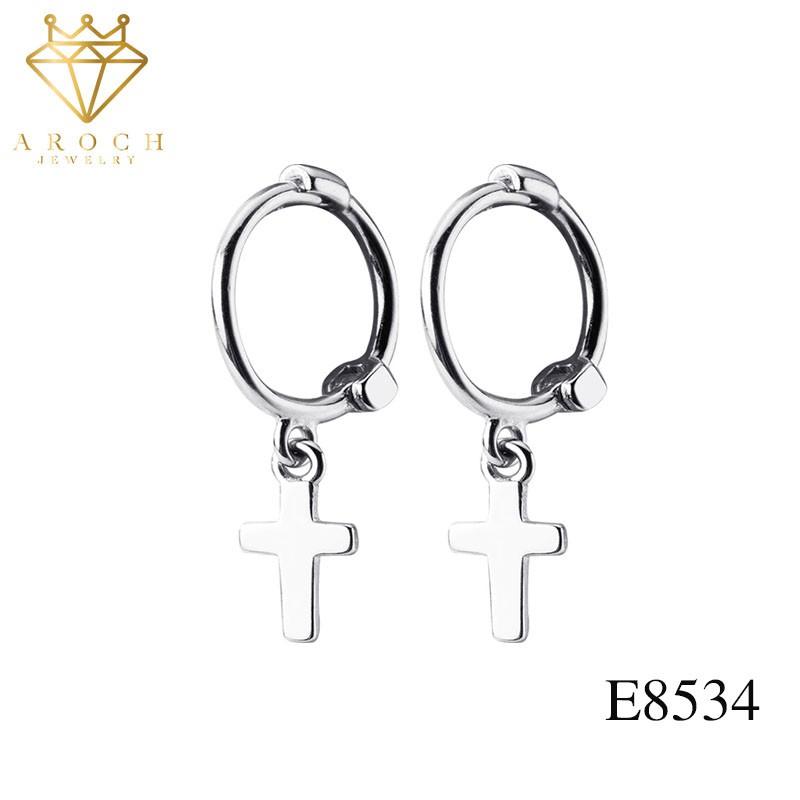 Khuyên tai bạc Ý s925 đinh tán xương cá E8534 - AROCH Jewelry