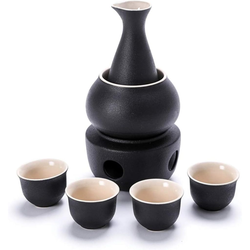 Bộ 7 Chi Tiết Uống Sake Hâm Nóng Tại Bàn Yumi-Zen Ceramics Cao Cấp