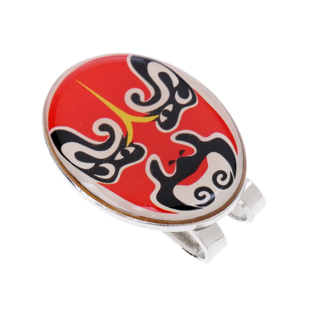 2x Mini Alloy Golf Ball Marker with  Golf Hat Clip Funny Chinese   Design - golf Gifts for Men d Women