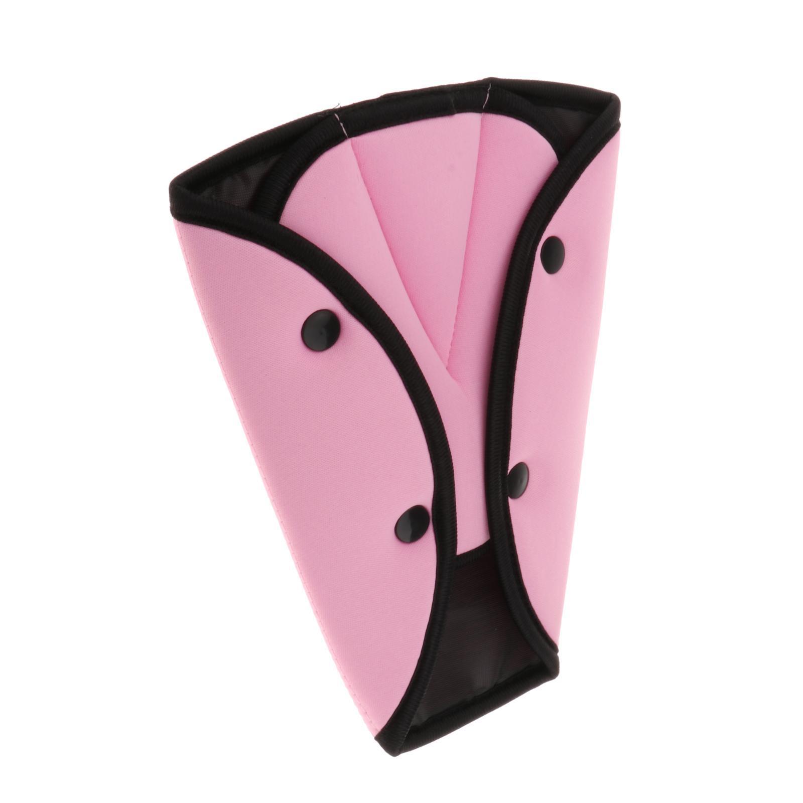3X Kids Car Safety Seatbelt Adjuster Universal Seat Belt Triangle Holder Pink