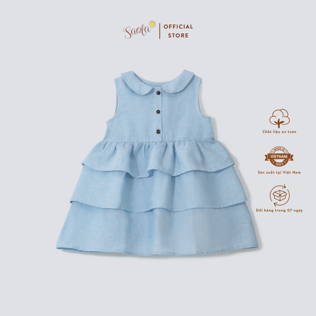 Đầm/Váy Bé Gái Ba Tầng Chất Liệu Linen Thoáng Mát - DRL007 - KATERINA DRESS - SAOLA KIDS CLOTHING