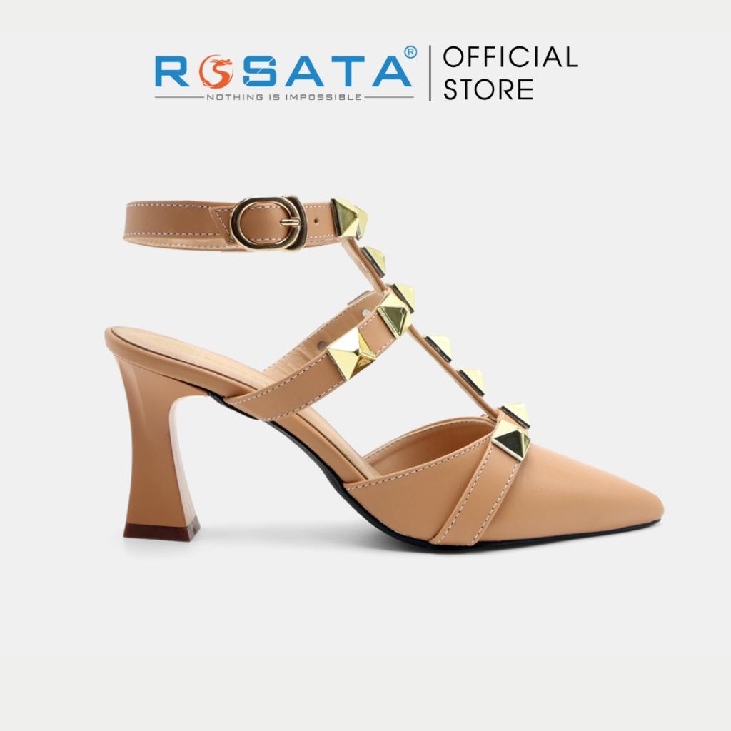 Giày cao gót nữ ROSATA RO510 mũi nhọn quai cài hậu mảnh gót nhọn cao 6cm xuất xứ Việt Nam