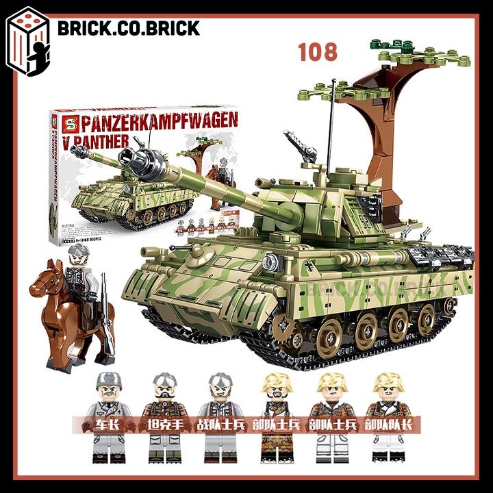 Lắp Ráp Xếp Hình Xe tank PZ Panther V panzerkampfwargen 858 mảnh SY0108