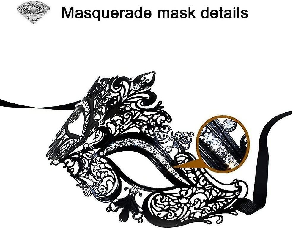 Lady of Luck Masquerade Masks, Mặt nạ Venice, Mặt nạ Menquerade Master Mask Cut Party Mask (Menquerade màu đen）