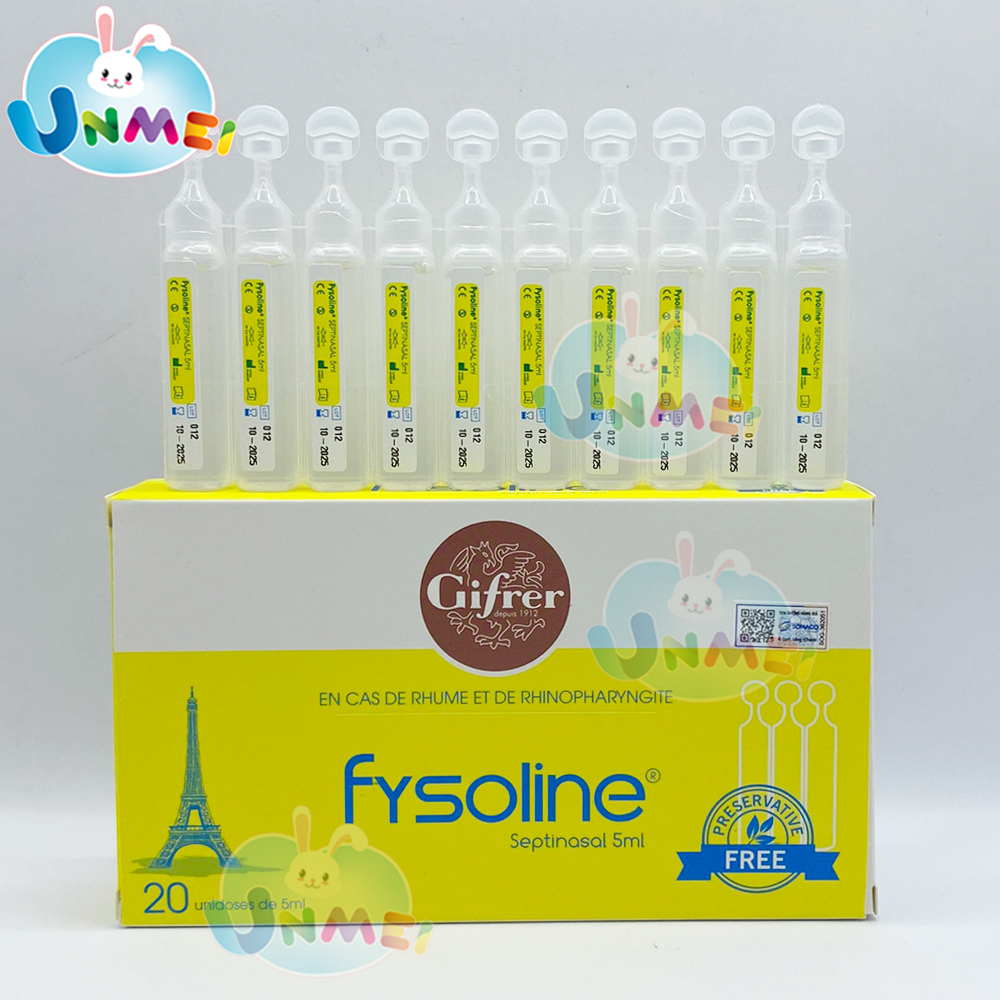 Fysoline – Nước muối sinh lý Kháng khuẩn Pháp – Hỗ trợ nghẹt mũi, viêm mũi, sổ mũi