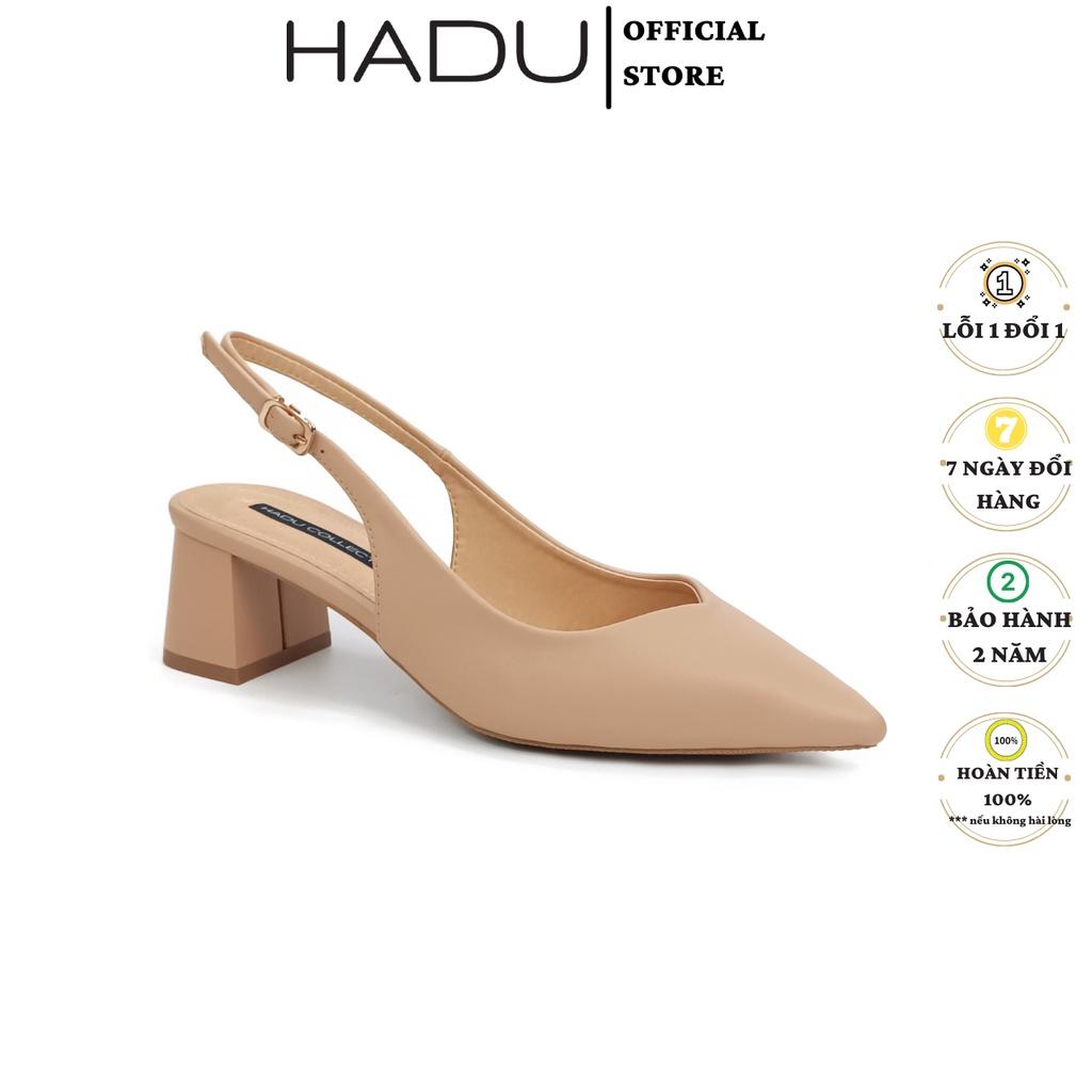 Giày sandal cao gót đế vuông 5p quai hậu SlingBack mũi nhọn Authum Heat HADU M584