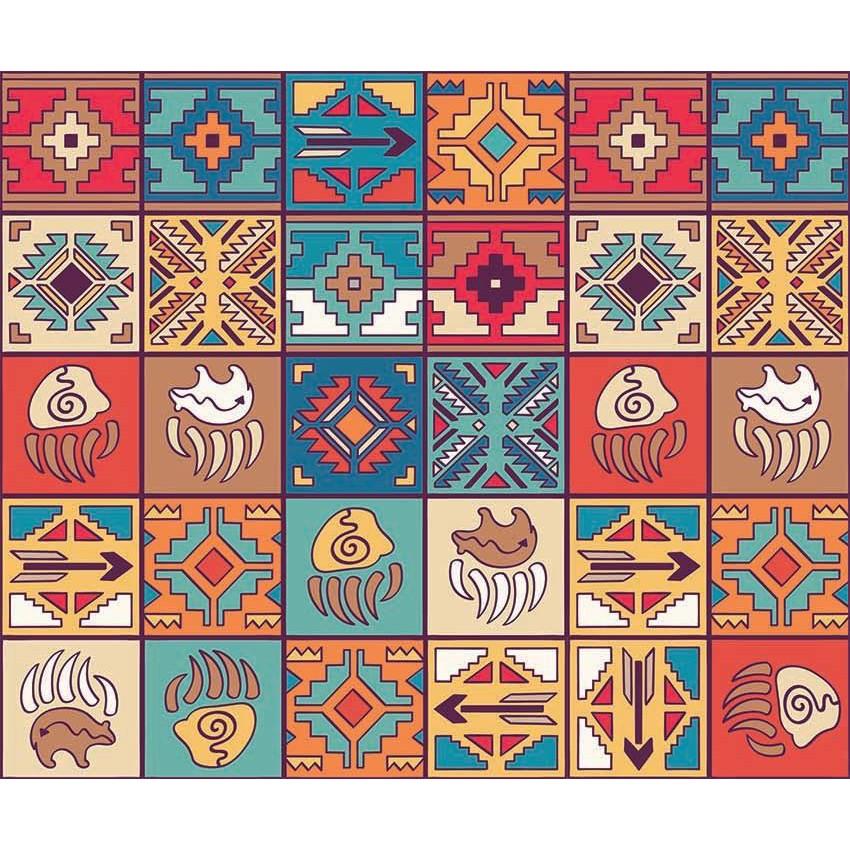 Decal gạch bông dán bếp hoa văn - Mua 3 set tặng 1 set 18 ô 20x20cm