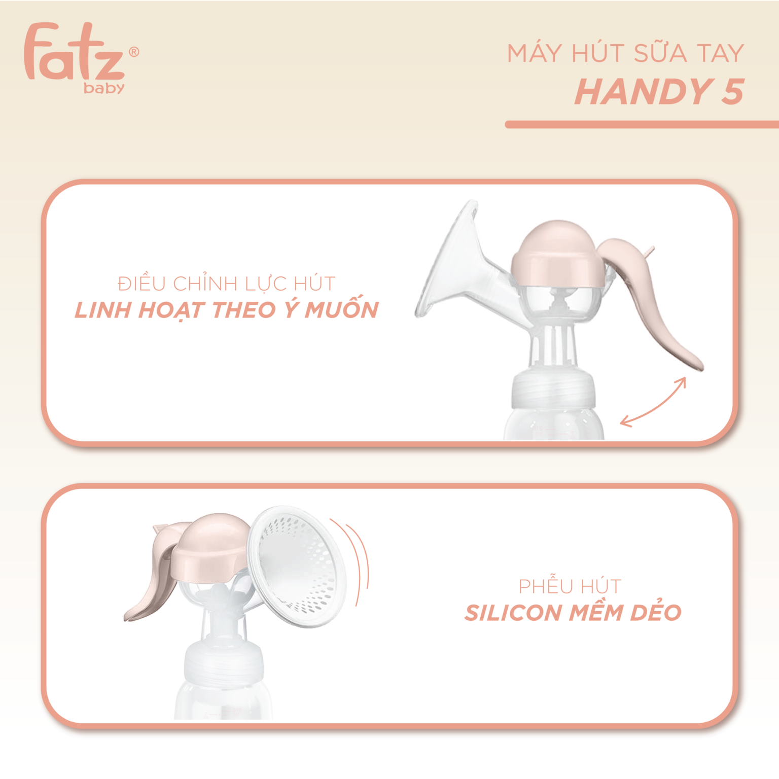 Máy hút sữa tay Fatzbaby Handy 5 FB1011HY - Bảo hành 12 tháng