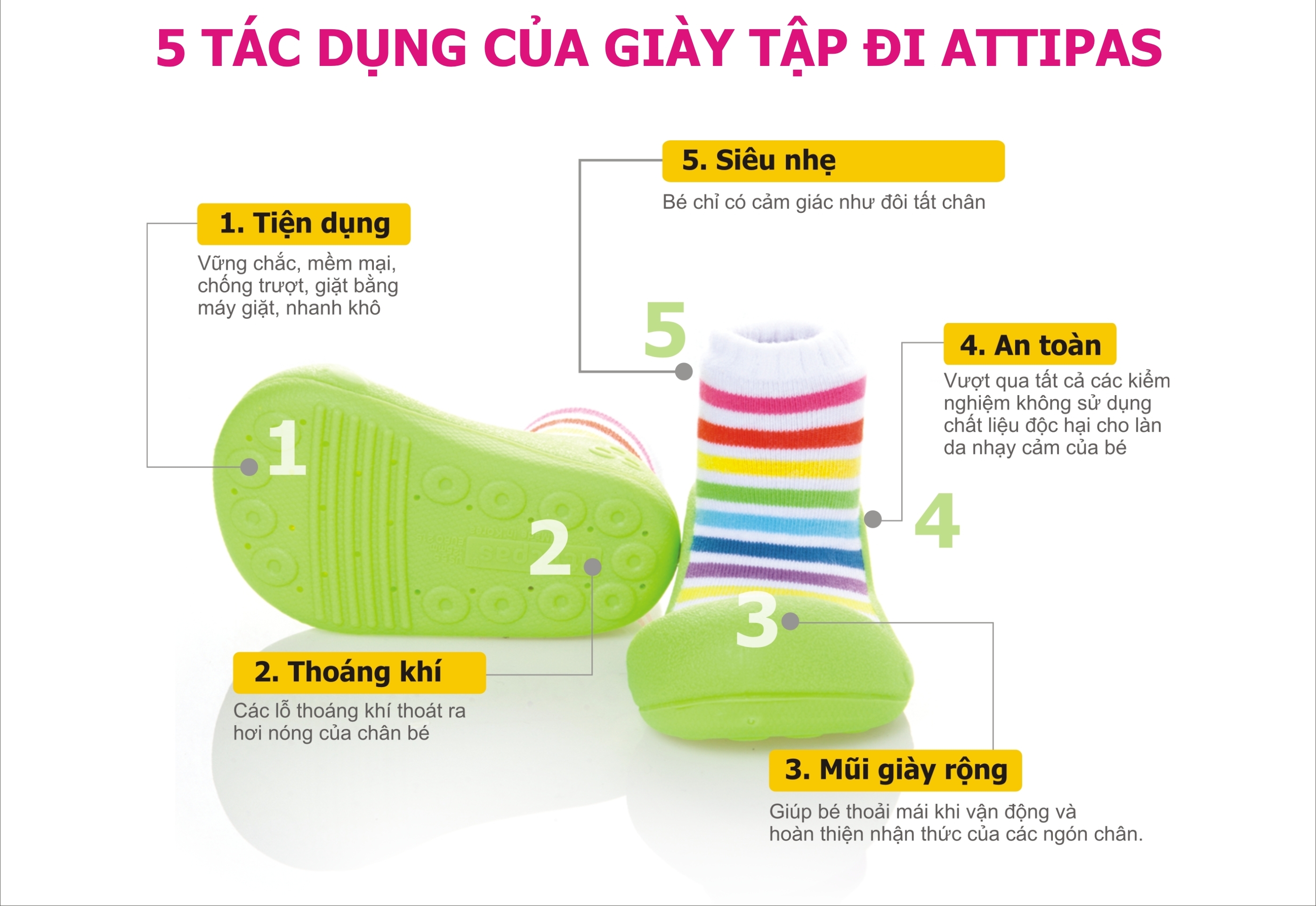 Attipas Dinosaur - Fuchsia/ AT007 - Giày tập đi cho bé trai /bé gái từ 3 - 24 tháng nhập Hàn Quốc: đế mềm, êm chân & chống trượt