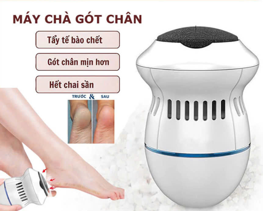 Máy Chà Gót Chân Chuyên Dụng Tẩy Da Chết, Dụng Cụ Mài Gót Chân Đẩy Lùi Chai Sạn Sạc Pin Tiện Lợi